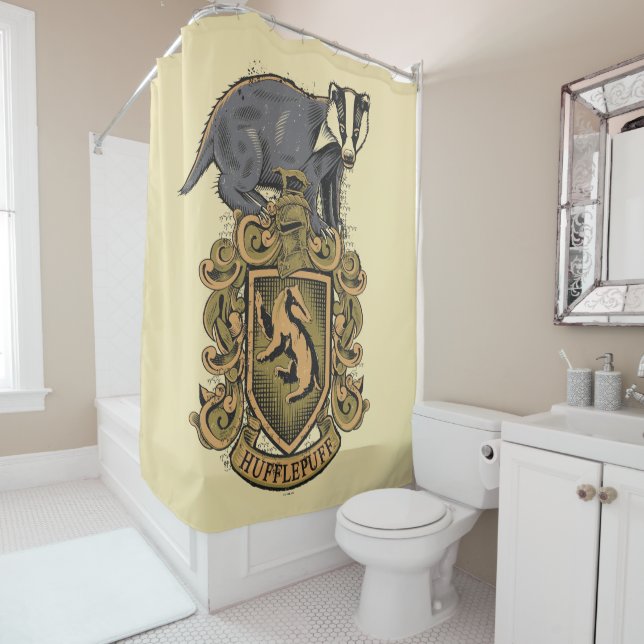 Cortina De Ducha Harry Potter | Escudo de Hufflepuff con Badger (In situ)
