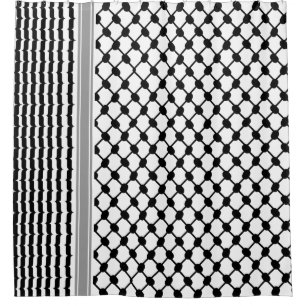 Cortina De Ducha Hatta Keffiyeh Kufiya Folk Palestino (Patrón 2)