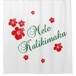 Cortina De Ducha ~ hawaiano Mele Kalikimaka del navidad
