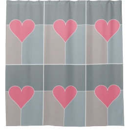 Cortina de ducha Heart Pattern