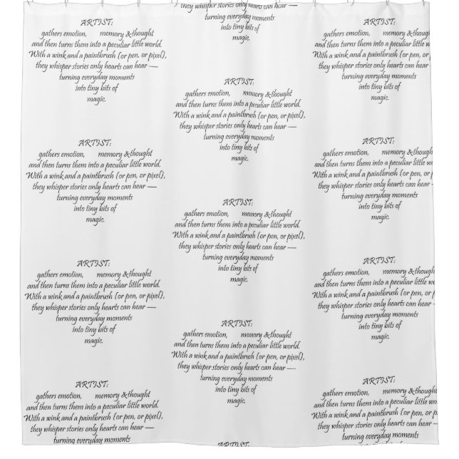 Cortina De Ducha Heart Words Explaining and Artist Whimsical Art  (Anverso)