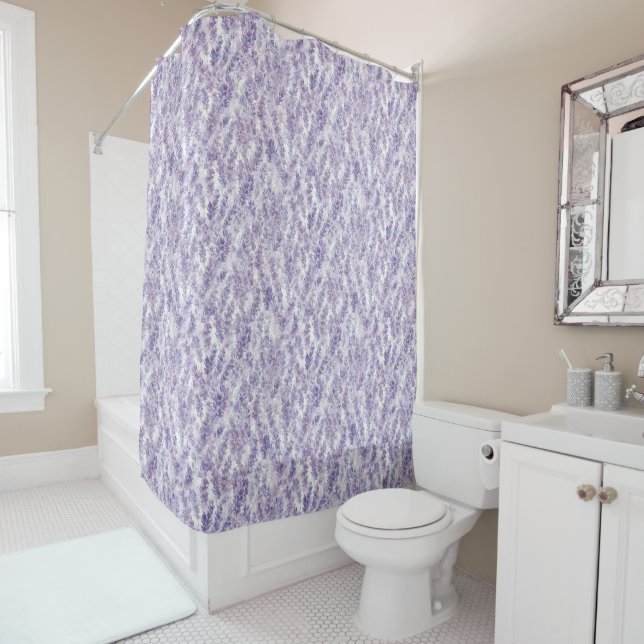 Cortina De Ducha Hermosas Flores de Lavanda Baño Nupcial (In situ)