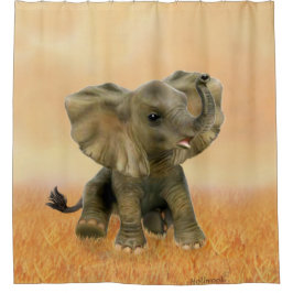 Cortina De Ducha Hermoso bebé elefante africano