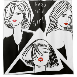 Cortina De Ducha hermoso chica