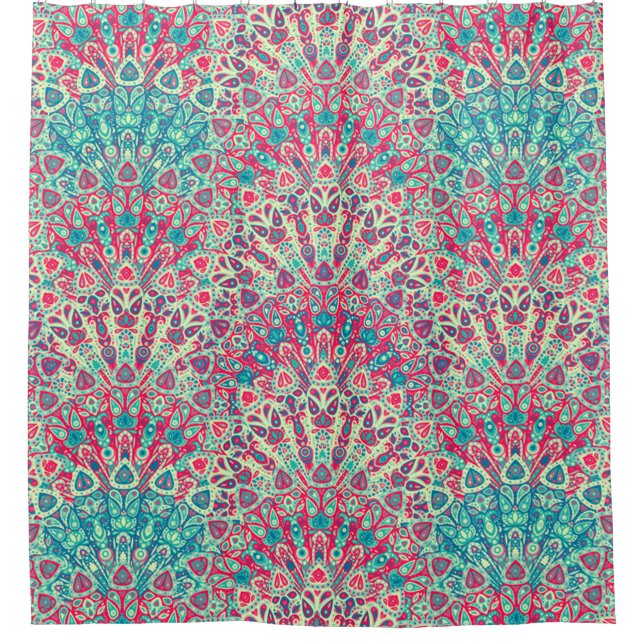 Cortina De Ducha Hermoso patrón étnico (Anverso)