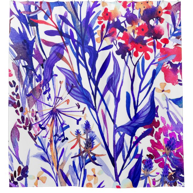 Cortina De Ducha Hermoso patrón fluvial floral sin costuras (Anverso)