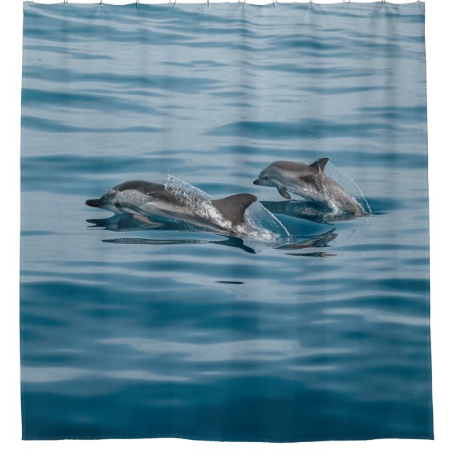 Cortina De Ducha Hermosos delfines acuáticos (Anverso)