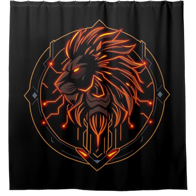Cortina De Ducha „Herz des Löwen – In flammendem Gold“ (Anverso)