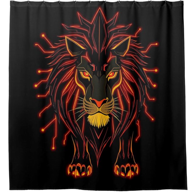 Cortina De Ducha „Herz des Löwen – In flammendem Gold“ (Anverso)