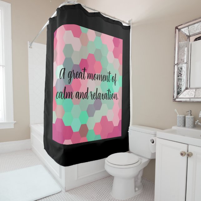 Cortina De Ducha Hexagon black (In situ)