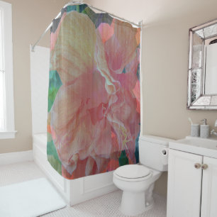 Cortina De Ducha Hibiscus Pique Fabric