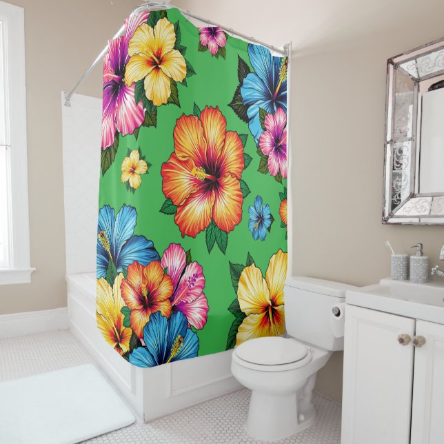 Cortina De Ducha Hibiscus tropical (In situ)