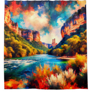 Cortina De Ducha "Hill Country Haven: Paisaje de Texas Hill Country