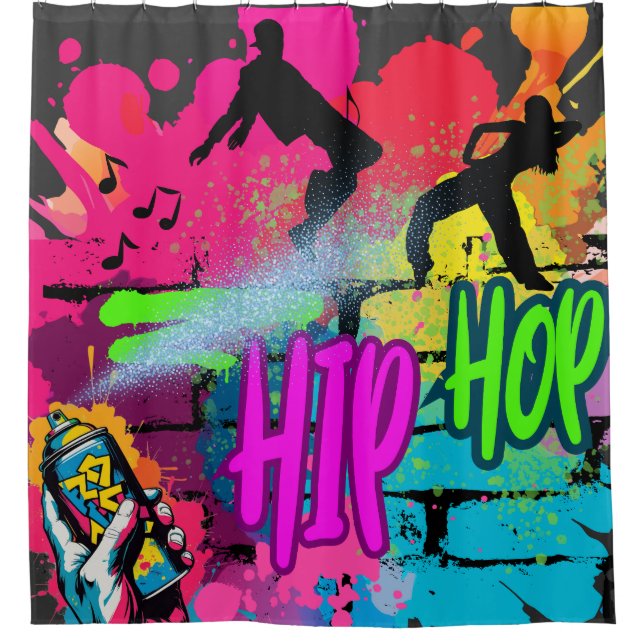 Cortina De Ducha  Hip-Hop Street Art – Vibrant Urban Energy (Anverso)