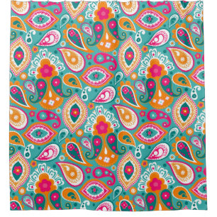 Cortina De Ducha Hippy retro elegante Paisley de Boho