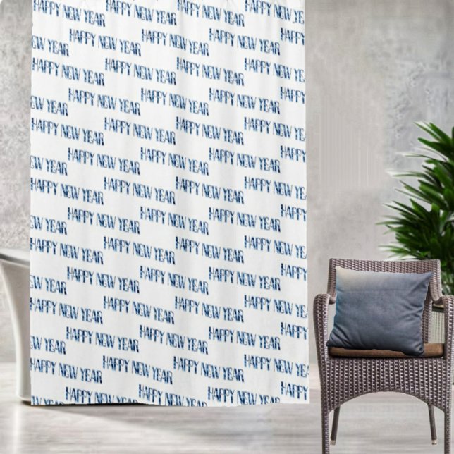 Cortina De Ducha HNY-Blue Diamond (Shower in style, and also, welcome in the New Year, with your HNY Blue Diamond Shower Curtain!)