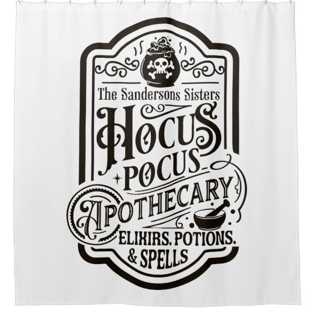 Cortina De Ducha Hocus Pocus Apothecary (Anverso)
