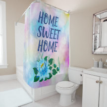 Hogar Sweet Home Colorful Watercolor Floral Textos