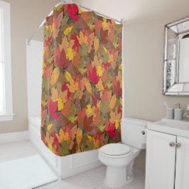 Cortina De Ducha Hojas de otoño coloridas
