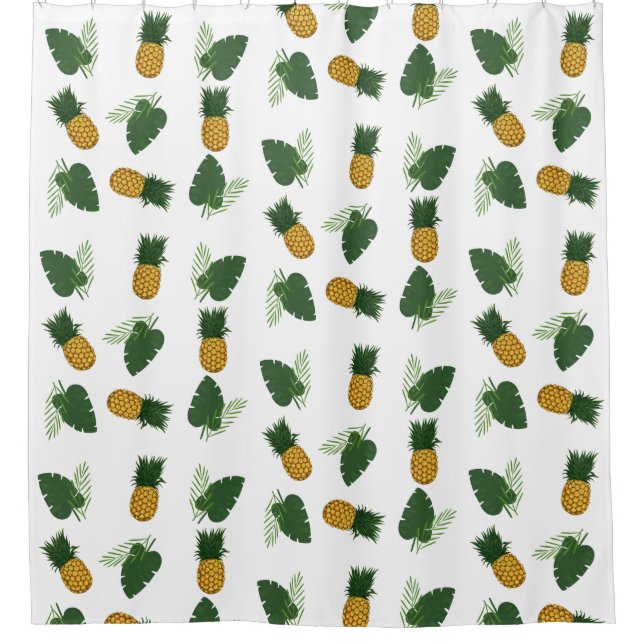 Cortina De Ducha Hojas De Piña Y Palmilla (Anverso)
