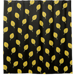 Cortina De Ducha Hojas negras y doradas amarillas