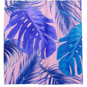Cortina De Ducha Hojas tropicales de palma, hojas de selva sin cost