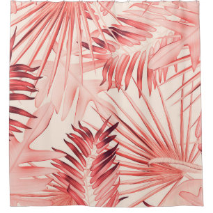 Cortina De Ducha Hojas tropicales de palmeras, patrón hawaiano eleg