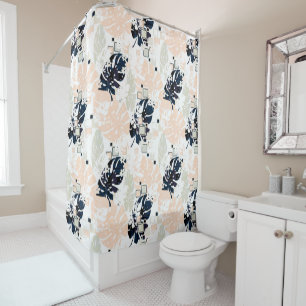 Cortina De Ducha Hojas tropicales de selva sin foco monstera palmab