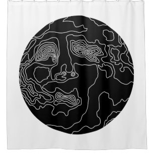 Cortina De Ducha hombre en la luna