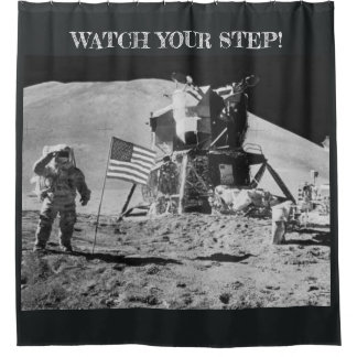 CORTINA DE DUCHA ¡HOMBRES EN LA LUNA! ¡MIREN SU PASO!