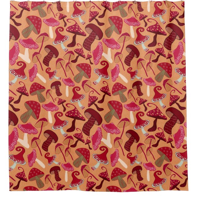 Cortina De Ducha Hongos Cute (Anverso)