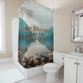 Cortina De Ducha Horizones esperanzadores bendiciones desde arriba