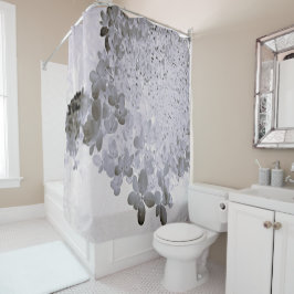 Cortina De Ducha Hortensia Limelight Negra y Gris Elegante