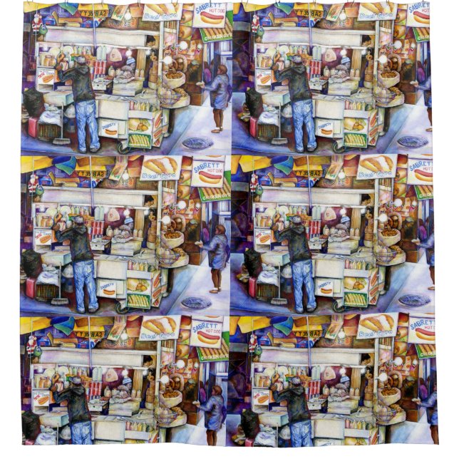 Cortina De Ducha Hot Dog God, ciudad de Nueva York (Anverso)