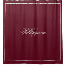 Hotel Style Burgundy otoño con nombre y monograma