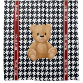Cortina De Ducha Houndstooth Bear Home,