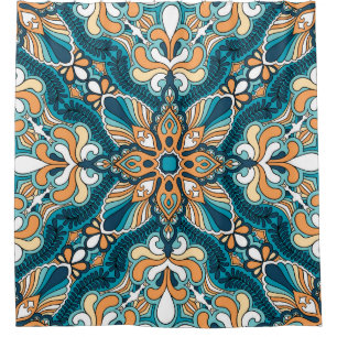 Cortina De Ducha huella de adorno de paisley de vintage. Cabeza de 
