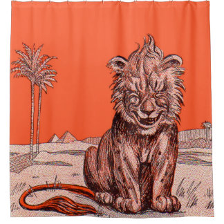 Cortina De Ducha huella sonriente de león