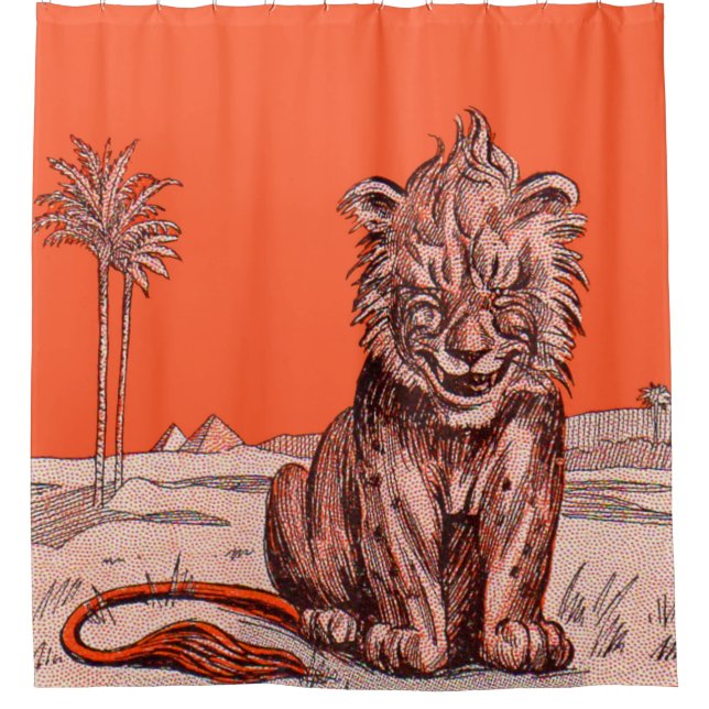 Cortina De Ducha huella sonriente de león (Anverso)