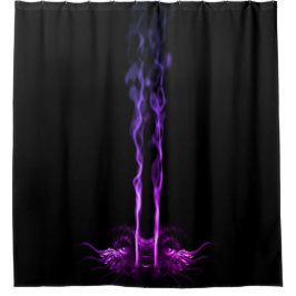 Cortina De Ducha Humo de dragón negro y morado