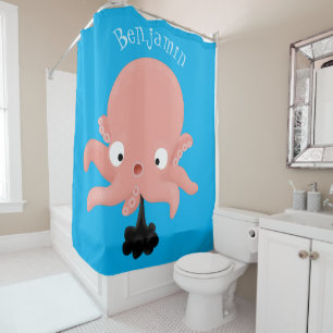 Cortina De Ducha Humor de personalizado de pulpo de bebé de color r