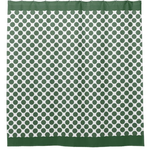 Cortina De Ducha Hunter Green Polka Dots (Anverso)
