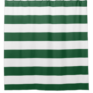 Cortina De Ducha Hunter Green Wide Stripes