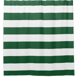 Cortina De Ducha Hunter Green Wide Stripes