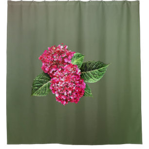 Cortina De Ducha Hydrangea rosa oscuro
