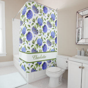 Cortina De Ducha Hydrangeas azules