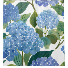 Cortina De Ducha Hydrangeas Blue | Hermosa acuarela floral
