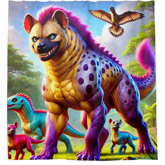 Cortina De Ducha Hyena Art (Anverso)
