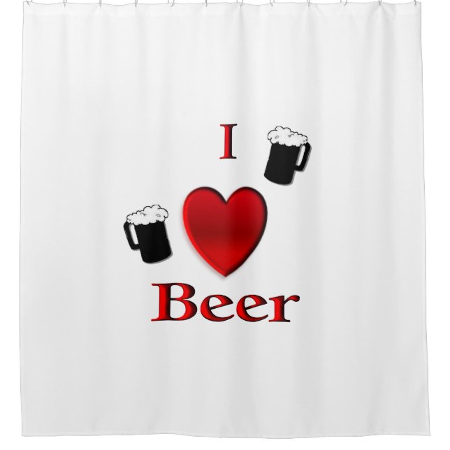 Cortina De Ducha I Heart Beer Design (Anverso)