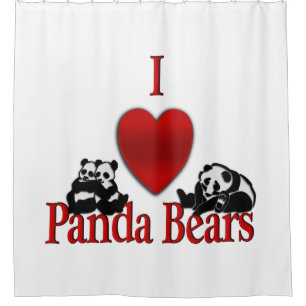 Cortina De Ducha I Heart Panda Bears Fun